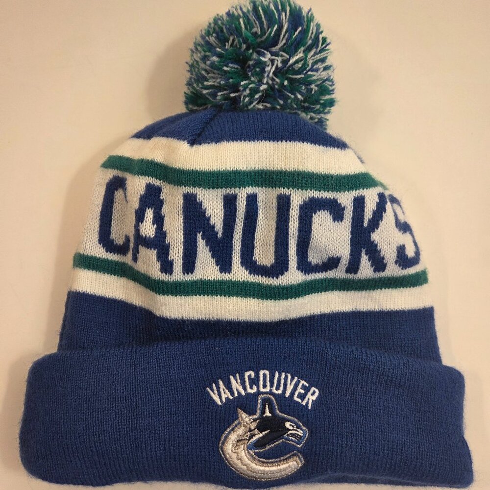 New Era Canucks Pom Beanie, Child Size, Like New